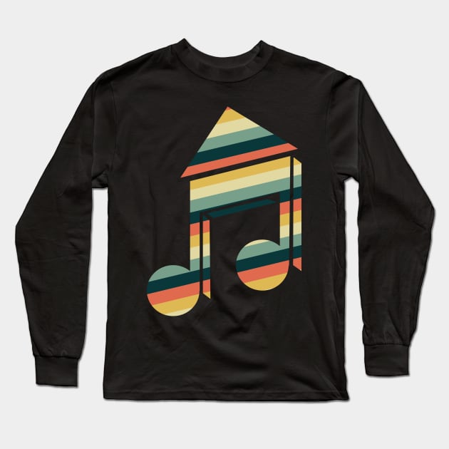 'Retro House Music' Awesome Music Vintage Gift Long Sleeve T-Shirt by ourwackyhome